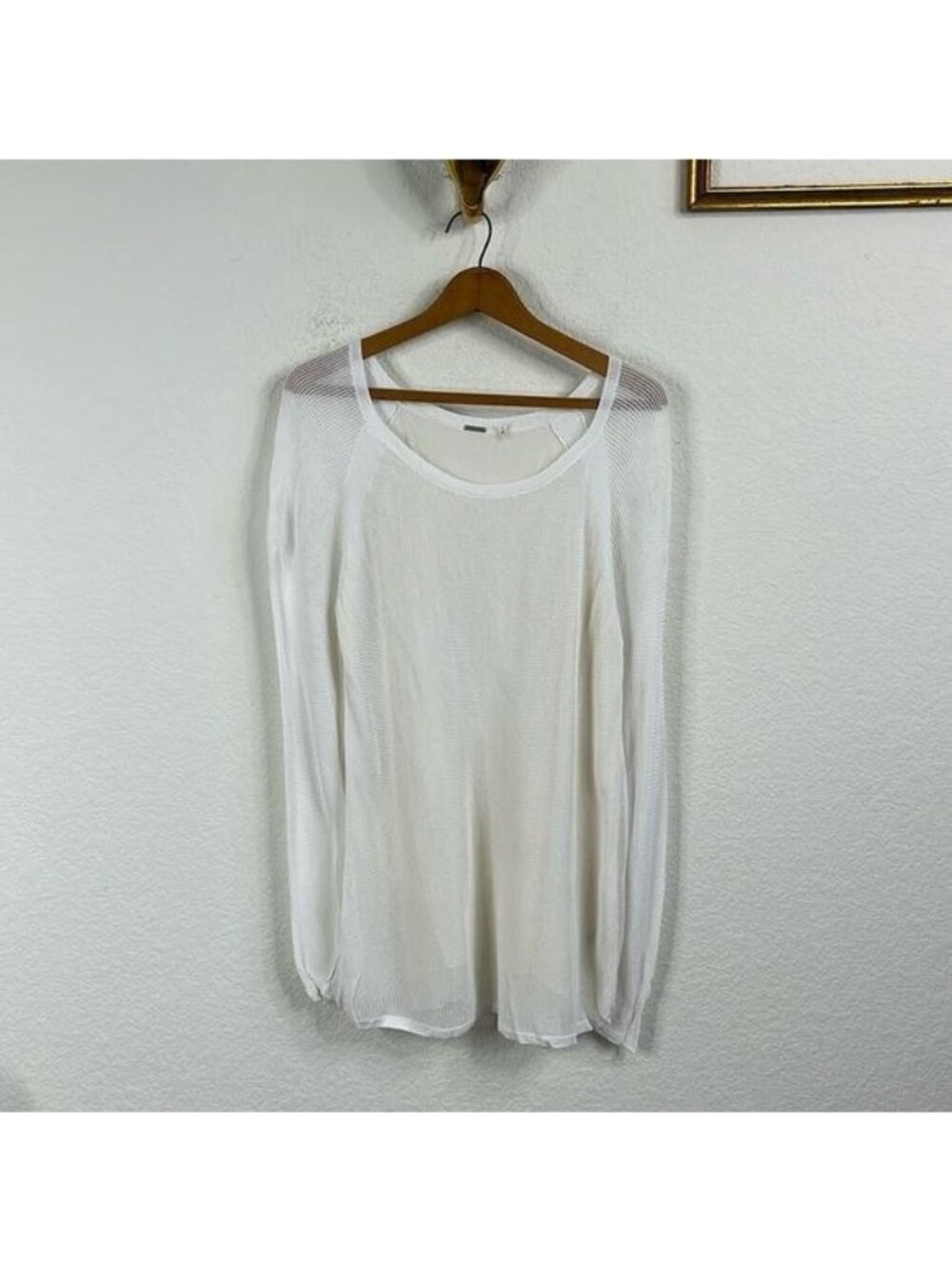 Elie Tahari Mesh Perforated Silk Sweater Blouse Top